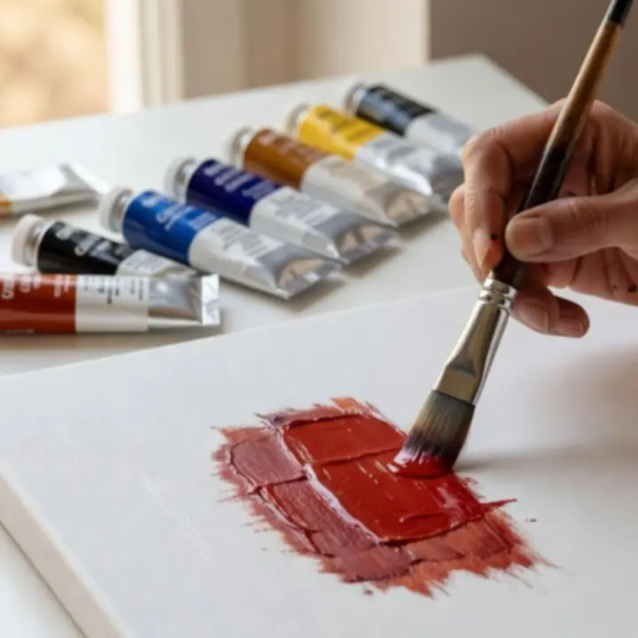 Kézműves kezek festés közben