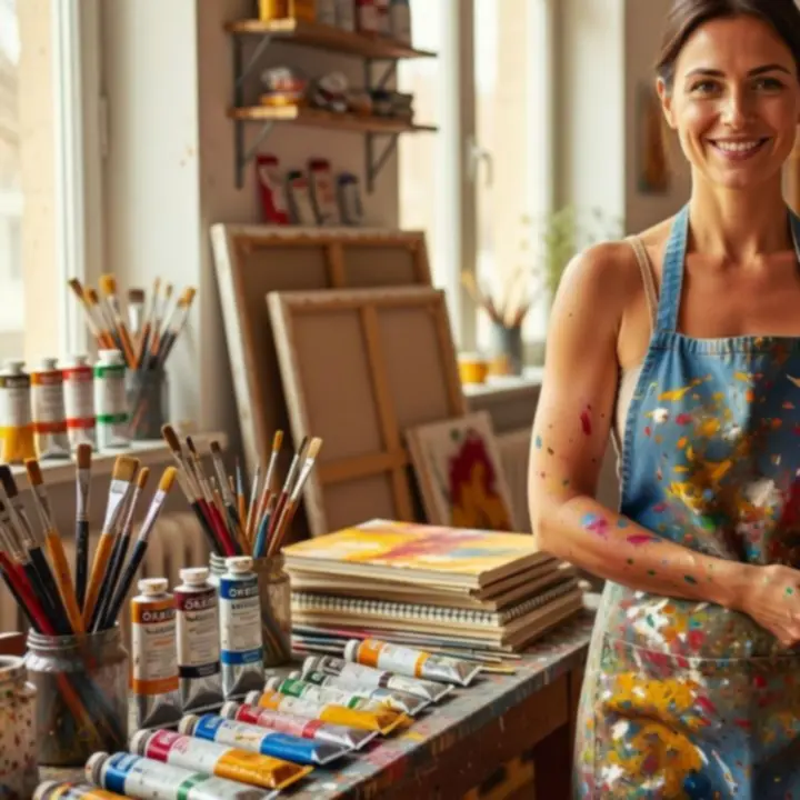 Elégedett művész portrézlata