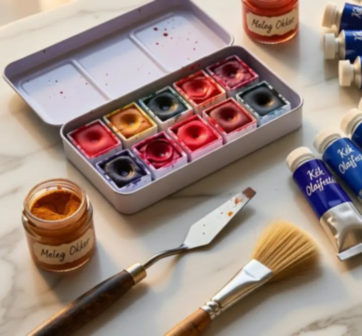 Magyar művészeti kellékmárkák válogatott gyűjteménye élénk pigmentekkel és professzionális anyagokkal