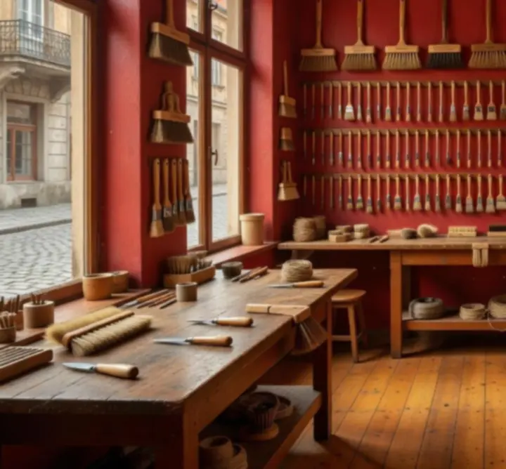 Mester dolgozik a történelmi budapesti ecsetkészítő műhelyben