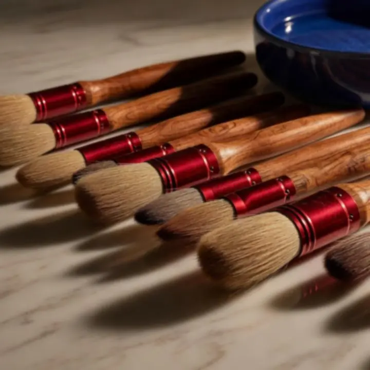 Kézzel készített magyar művészeti ecsetek, amelyek finom kézművességet mutatnak
