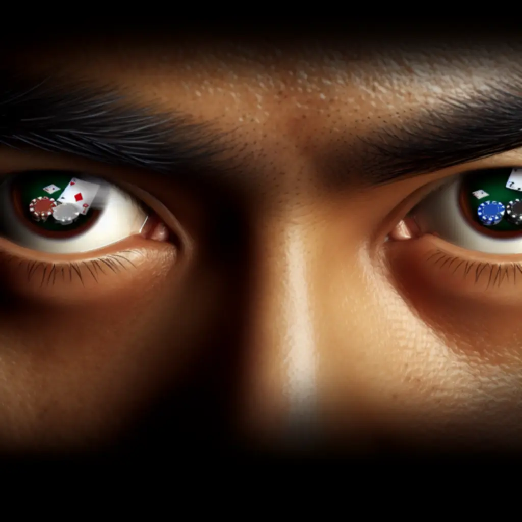 Intenzív fókusz a poker játékos szeme