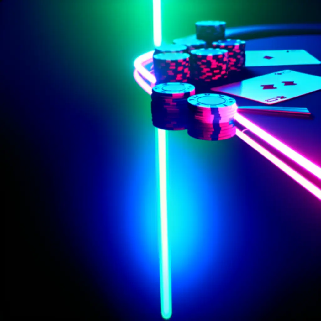 Neon megvilágítású poker asztal