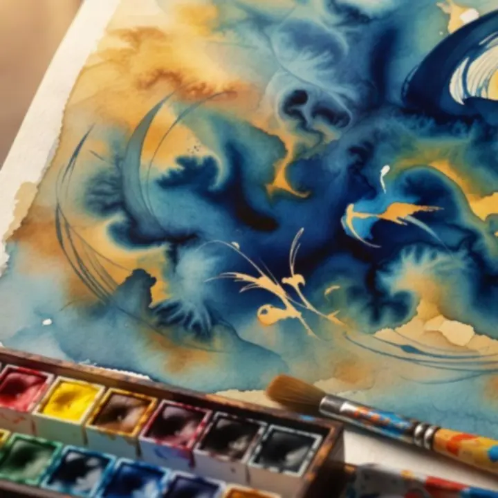 Akvarell műtermészet textúra